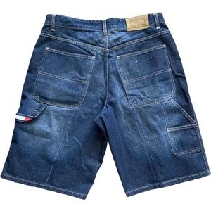 90s wide leg vintage Tommy Hilfiger carpenter blue denim jean shorts